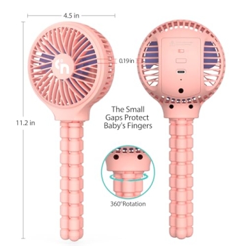 HomeLifairy Stroller Fan Rechargeable Portable Quiet Cooling