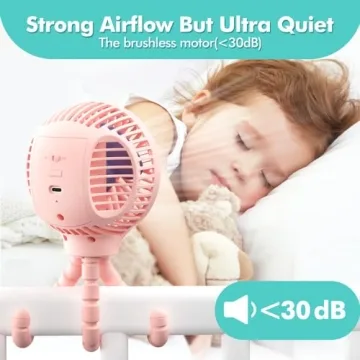 HomeLifairy Stroller Fan Rechargeable Portable Quiet Cooling