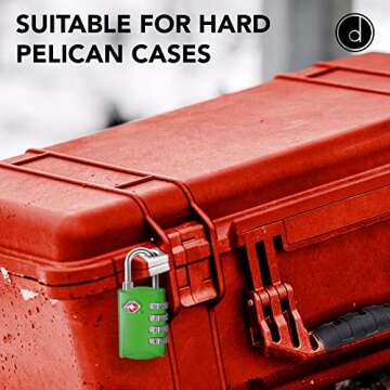 Desired Tools TSA Locks for Luggage, 2-Pc Durable Steel Padlock, Keyless Easy to Read 4-Digit Combination Lock for Backpacks, Travel Suitcases, Toolbox, Filing Cabinets, Baggage & Gym Locker, Green