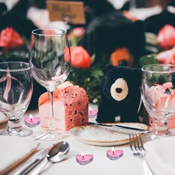 Heart Shaped Unscented Tea Lights Candles for Events