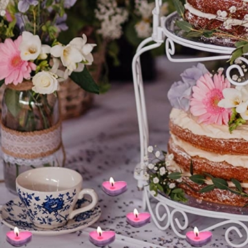 Heart Shaped Unscented Tea Lights Candles for Events