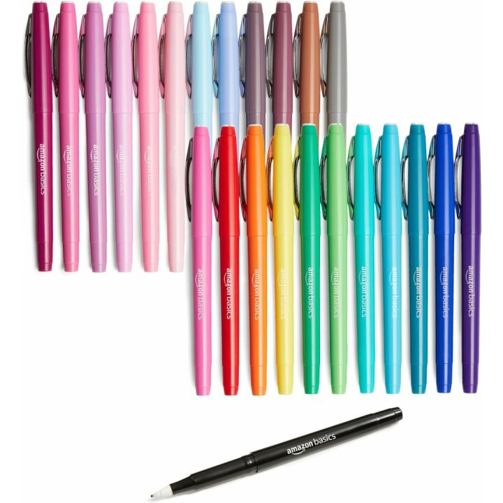 24-Pack Assorted Felt Tip Marker Pens by Amazon Basics
