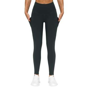 THE GYM PEOPLE Thick High Waist Yoga Pants with Pockets, Tummy Control Workout Running Yoga Leggings...