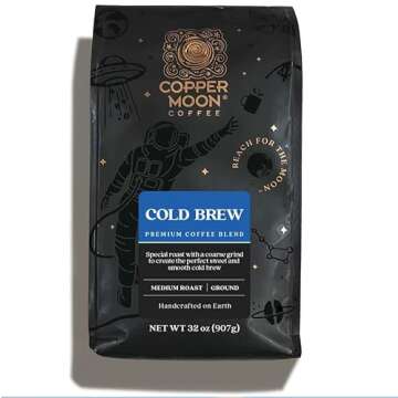 Copper Moon Ground Coffee, Medium Roast, Cold Brew Special Blend, 32 Oz