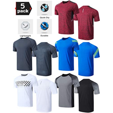 Premium 5 Pack Men's Athletic T-Shirts for Active Wear