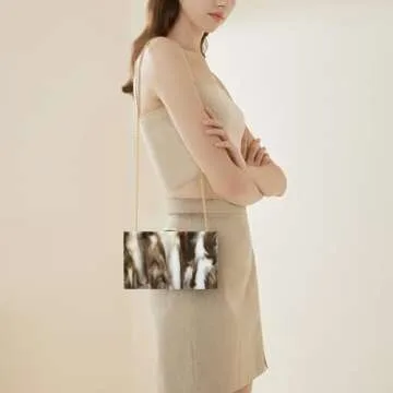 Simcat Acrylic Handbags for Women Marbling Evening Purses Elegant Party Clutch Crossbody Bag for Lady Evening Prom Banquet