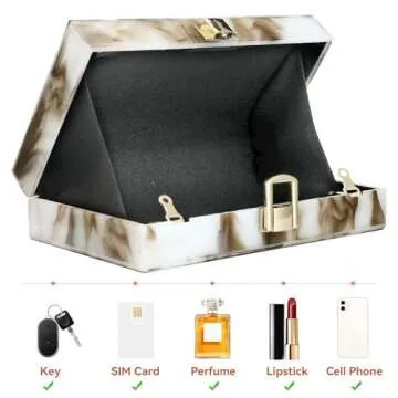 Simcat Acrylic Handbags for Women Marbling Evening Purses Elegant Party Clutch Crossbody Bag for Lady Evening Prom Banquet