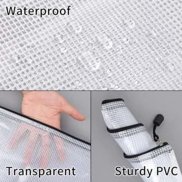 EOOUT 20pcs Mesh Zipper Pouch 8 Sizes Waterproof Zipper Bags, Plastic Travel Pouch for Board Game Travel Storage School Supplies Office Appliances Home Organize