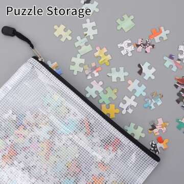 EOOUT 20pcs Mesh Zipper Pouch 8 Sizes Waterproof Zipper Bags, Plastic Travel Pouch for Board Game Travel Storage School Supplies Office Appliances Home Organize