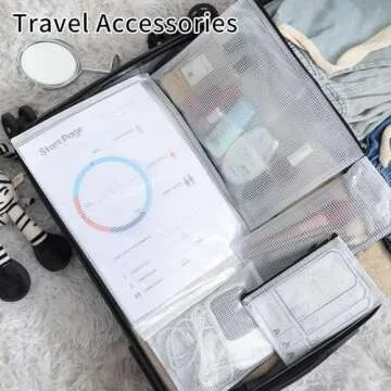 EOOUT 20pcs Mesh Zipper Pouch 8 Sizes Waterproof Zipper Bags, Plastic Travel Pouch for Board Game Travel Storage School Supplies Office Appliances Home Organize