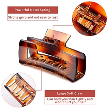 Stylish 6 Pack Acrylic Hair Claws for Thick Hair