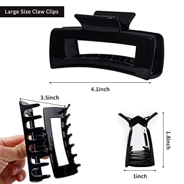 Stylish 6 Pack Acrylic Hair Claws for Thick Hair