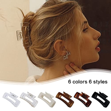 Stylish 6 Pack Acrylic Hair Claws for Thick Hair