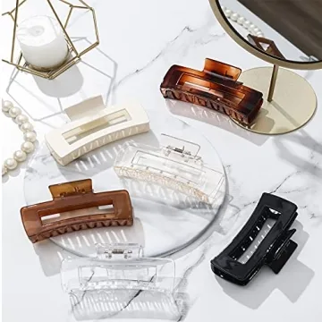 Stylish 6 Pack Acrylic Hair Claws for Thick Hair