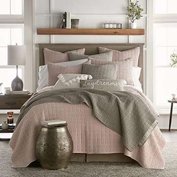 Levtex Home - Mills Waffle - Full/Queen Quilt Set - Taupe Cotton Waffle - Quilt Size (88 x 92in.), Sham Size (26 x 20in.)