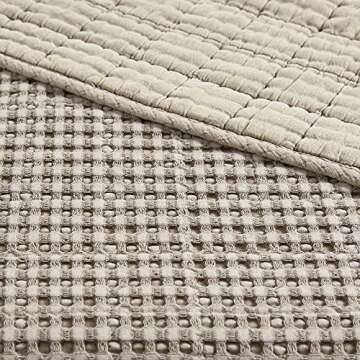 Levtex Home - Mills Waffle - Full/Queen Quilt Set - Taupe Cotton Waffle - Quilt Size (88 x 92in.), Sham Size (26 x 20in.)