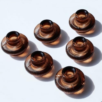 VOHO Brown Candlestick Holders Set of 6 for Any Occasion