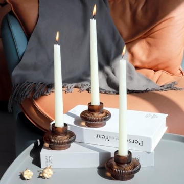 VOHO Brown Candlestick Holders Set of 6 for Any Occasion