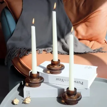 VOHO Brown Candlestick Holders Set of 6 for Any Occasion