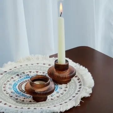 VOHO Brown Candlestick Holders Set of 6 for Any Occasion