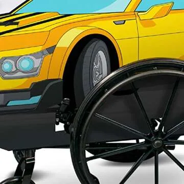 Disguise Bumblebee Adaptive Wheelchair Cover for Kids, Official Transformers Rolling Costume for Wheelchair
