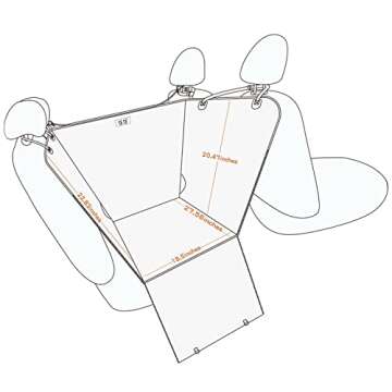 njnj Dog Car Seat Cover for Back Seat - Waterproof Dog Half Hammock for Cars,Scratchproof Pet Backse...