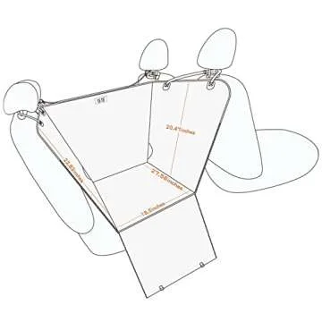 njnj Dog Car Seat Cover for Back Seat - Waterproof Dog Half Hammock for Cars,Scratchproof Pet Backse...