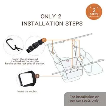 njnj Dog Car Seat Cover for Back Seat - Waterproof Dog Half Hammock for Cars,Scratchproof Pet Backseat Protector,Perdurable,Non-Slip Booster Seat for Small,Medium and Large Dogs