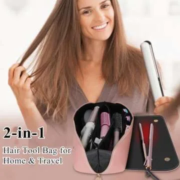 Doormoon 2-in-1 Curling Iron Travel Case with Heat Mat