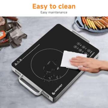 AMZCHEF 1400W Electric Cooktop for RVs and Apartments