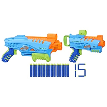 NERF Elite Junior Starter Set - Easy Play Blasters for Kids 6+