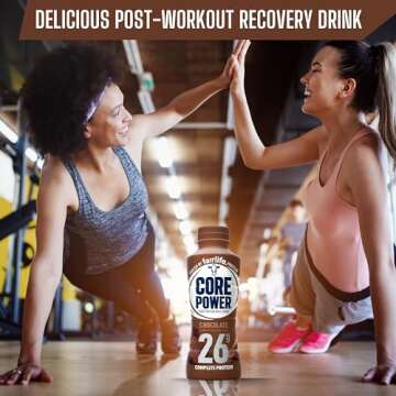 Worldwide Nutrition Bundle: Core Power Fairlife 26g Protein Milk Shakes - Ready To Drink for Workout Recovery - Chocolate Flavor, 14 Fl Oz (Pack of 12) and Multi-Purpose Key Chain