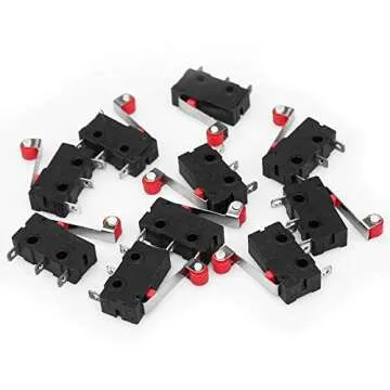 InduSKY 10Pcs Micro Limit Switch with Momentary Roller Lever Arm AC 250V 5A SPDT 1NO 1NC Snap Action...