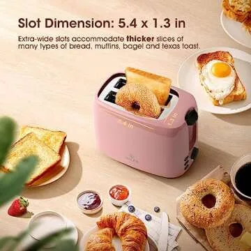 iSiLER 2 Slice Toaster with 7 Shade Settings for Perfect Toast