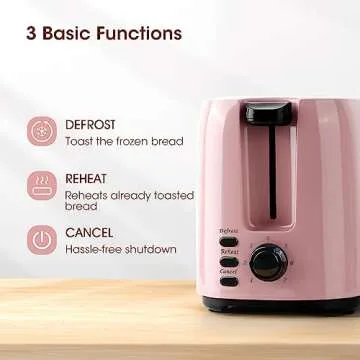 iSiLER 2 Slice Toaster with 7 Shade Settings for Perfect Toast