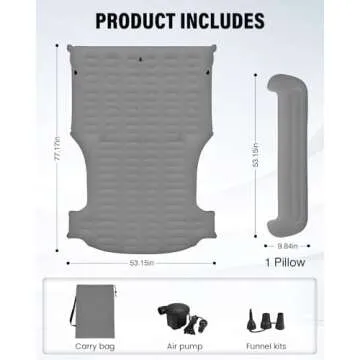 Shademax for Car Air Mattress Tesla Model Y 2023 2022 2021 2020 Inflatable Outdoor Camping Air Bed Portable Air Couch Mat Flocking Surface Air Cushion with Air Pump Model Y Accessories Xmas Gifts