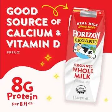 Horizon Organic Shelf-Stable Whole Milk Boxes, 8 fl oz, 6 Pack