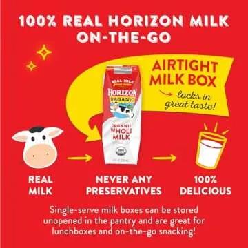 Horizon Organic Shelf-Stable Whole Milk Boxes, 8 fl oz, 6 Pack