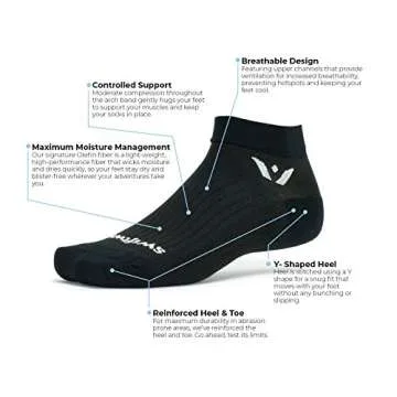 Swiftwick PERFORMANCE ONE Running & Golf Socks, 3 Pairs