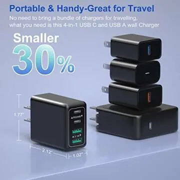 [2 Pack] USB C Wall Charger, Costyle 40W 4 Port Fast USB C Charger Block, Dual PD Power Adapter+QC Wall Plug Multiport Type C Charging Block Brick for iPhone 15 14 13 12 11 Pro Max XS iPad Samsung