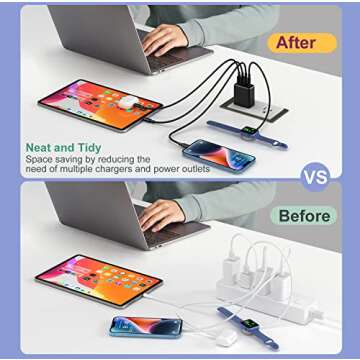 [2 Pack] USB C Wall Charger, Costyle 40W 4 Port Fast USB C Charger Block, Dual PD Power Adapter+QC Wall Plug Multiport Type C Charging Block Brick for iPhone 15 14 13 12 11 Pro Max XS iPad Samsung