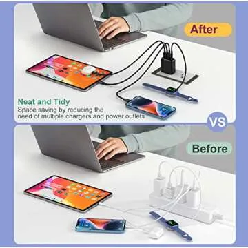 [2 Pack] USB C Wall Charger, Costyle 40W 4 Port Fast USB C Charger Block, Dual PD Power Adapter+QC Wall Plug Multiport Type C Charging Block Brick for iPhone 15 14 13 12 11 Pro Max XS iPad Samsung