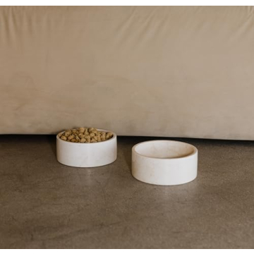 Luxury AME GEMELLA Marble Pet Bowl - Non-Slip & Elegant