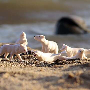 RCOMG 32pcs Mini Ocean Animal Figures, Realistic Sea Creatures Toys Set with Sharks Whales Arctic An...