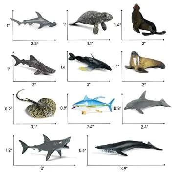 RCOMG 32pcs Mini Ocean Animal Figures for Kids