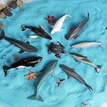 RCOMG 32pcs Mini Ocean Animal Figures for Kids
