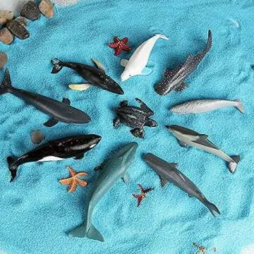RCOMG 32pcs Mini Ocean Animal Figures for Kids