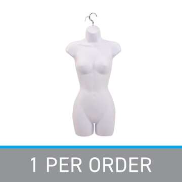 SSWBasics Female Mannequin Torso for Sizes 5-10