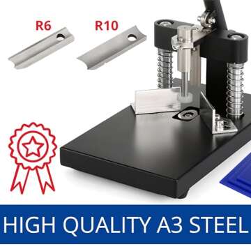 Corner Rounder Cutter Machine Black – Heavy Duty Corner Rounder R6mm R10mm 1.2”/ 30mm Thickness Cutter Machine with Paper Hold Metal Commercial Punch for Plastic Metal Paper Cardstock