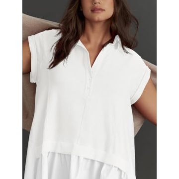 Trendy Oversized V-Neck Patchwork Mini Dress for Women